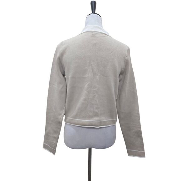 Emerson Lang Knit Button-Up Sweater Top Women's Size M Soft Neutral Preppy - Picture 3 of 8